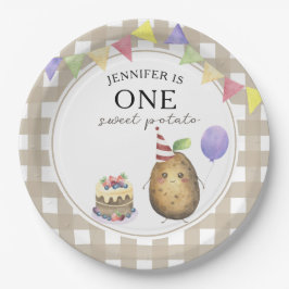 Plato De Papel Watercolor Papa 1º cumpleaños