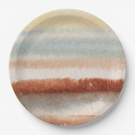 Plato De Papel Watercolor Resumen Boho