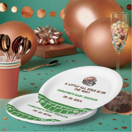 Plato De Papel Watercolor Sport Football Baby Shower