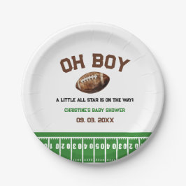 Plato De Papel Watercolor Sport Football Baby Shower