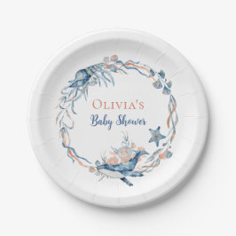 Plato De Papel Watercolor Under the Sea Whale