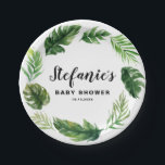 Plato De Papel Watercolor Verdor tropical Wreath Baby Shower<br><div class="desc">Añade un acento tropical a tu evento con estos platos personalizados de papel para la ducha. Cuenta con una zona de vegetación acuática con hojas de palma, hojas de monstera y otras zonas verdes. Personalice agregando nombre, fecha y evento. Estos platos de papel tropical son perfectos para los bebés con...</div>