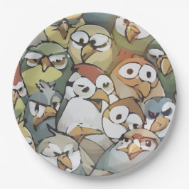 Plato De Papel Watercolors cartoon of a bunch of goofy but grumpy