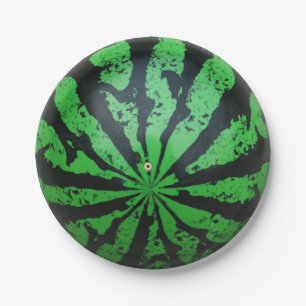 Plato De Papel Watermelon Football / Soccer Ball