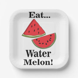 Plato De Papel Watermelon Fruit Funny Tropical Summer Party