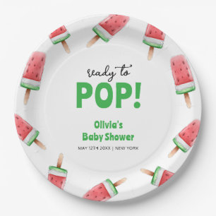 Plato De Papel Watermelon Ice Cream Popcicle Baby Shower