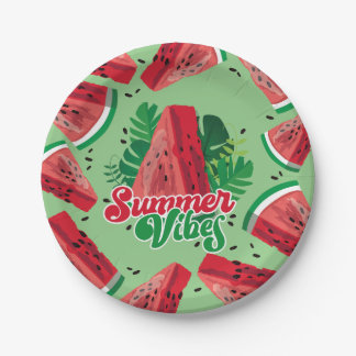 Plato De Papel Watermelon Summer Vibes