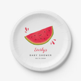Plato De Papel Watermelon Theme Baby Shower