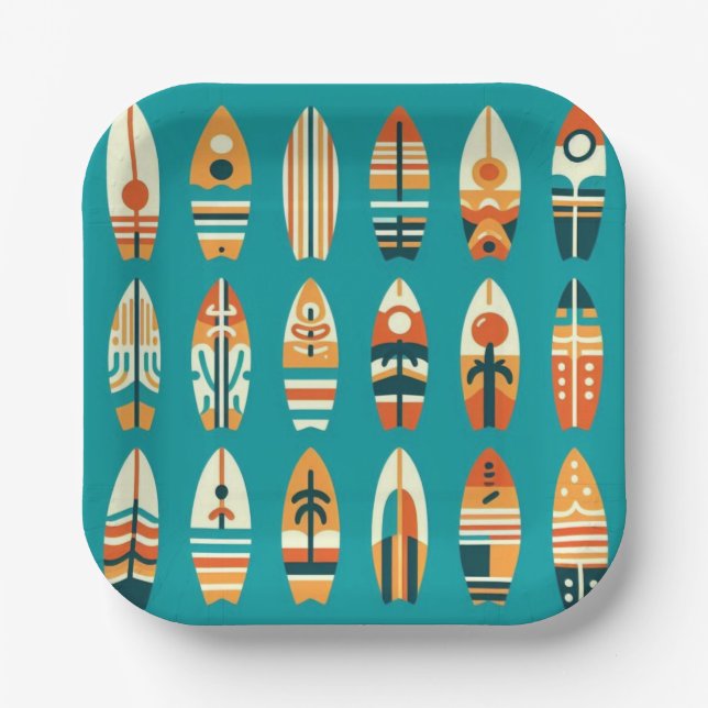 Plato De Papel Wave Riders (Anverso)