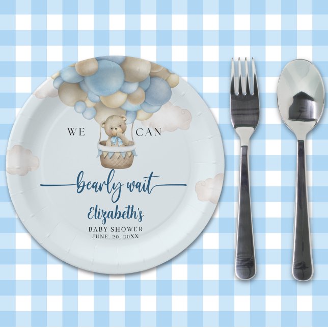 Plato De Papel We Can Bearly Wait Baby Shower Decorations (Subido por el creador)