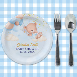 Plato De Papel We Can Bearly Wait , Boy Baby Shower