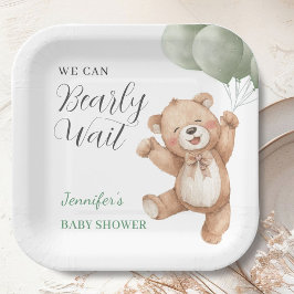 Plato De Papel We Can Bearly Wait Teddy Bear Baby Shower 