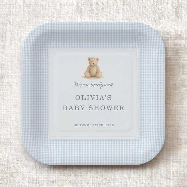 Plato De Papel We Can Bearly Wait Teddy Bear Baby Shower Party (Subido por el creador)