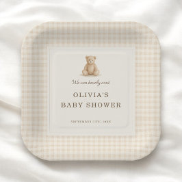 Plato De Papel We Can Bearly Wait Teddy Bear Baby Shower Party