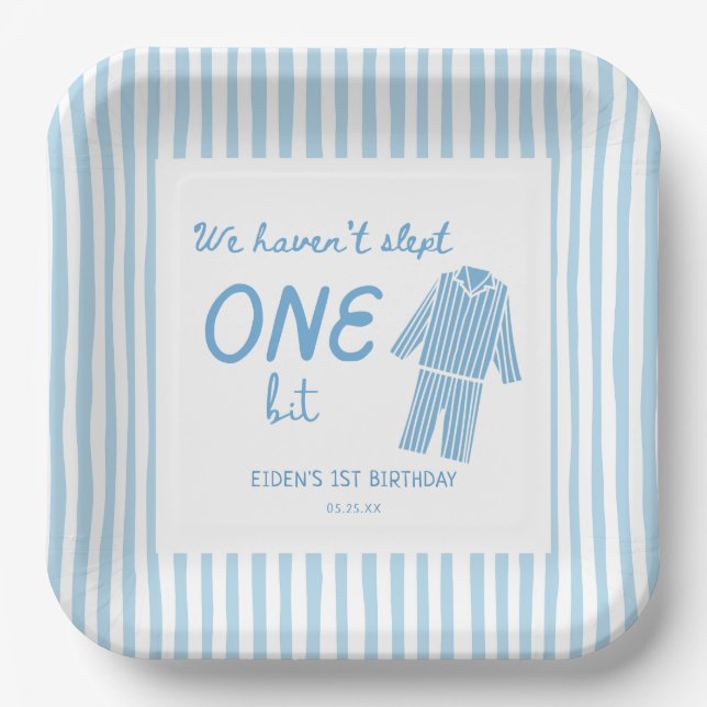 Plato De Papel We Haven't Slept One Bit Pajamas Birthday (Anverso)