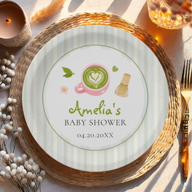 Plato De Papel We Love You So Matcha Green Tea Baby Shower (Subido por el creador)