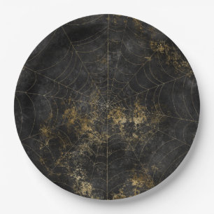 Plato De Papel Web de araña fantasmagórico apenado gótico