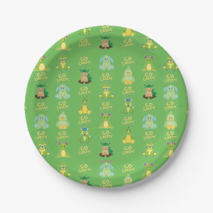 Plato De Papel Webkinz va modelo verde