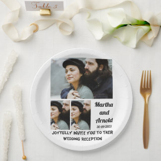 Plato De Papel Wedding Reception custom 3 Photo Collage
