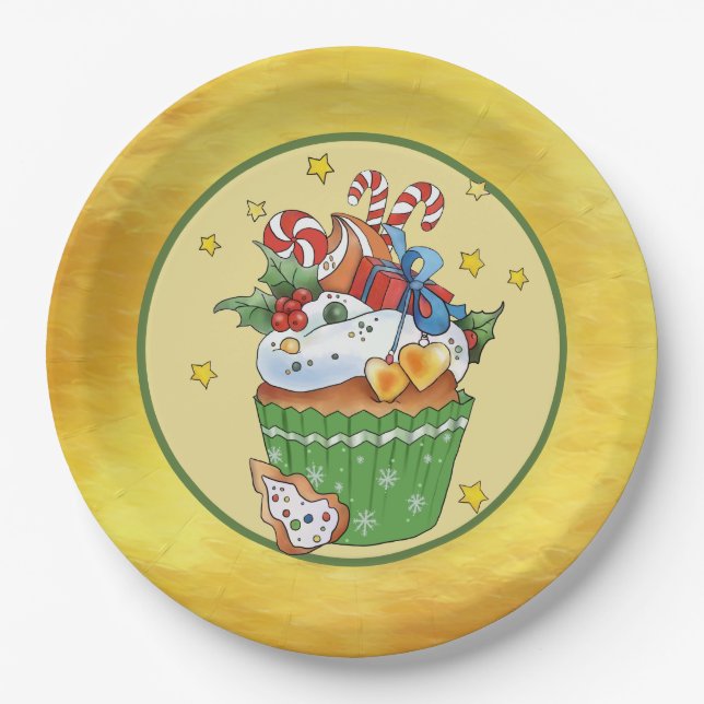 Plato De Papel Weihnachtsmuffin  (Anverso)