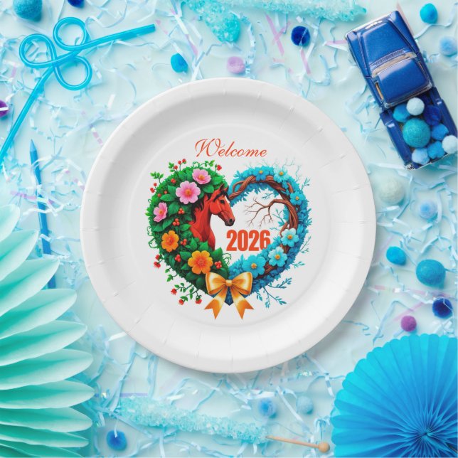 Plato De Papel Welcome 2026 (Fiesta)