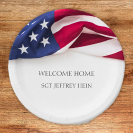 Plato De Papel Welcome Home USA Flag Military Rank Celebration