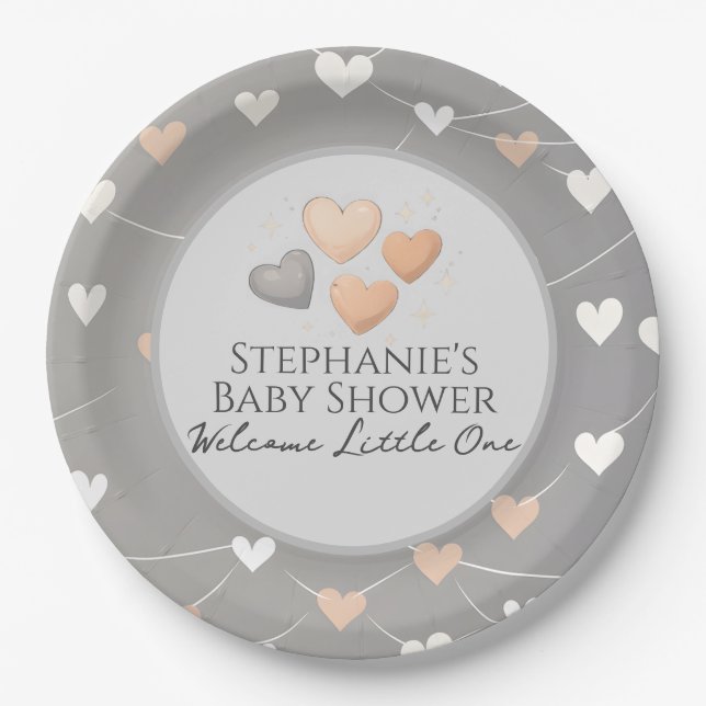 Plato De Papel "Welcome Little One" Adoption Baby Shower Plates (Anverso)