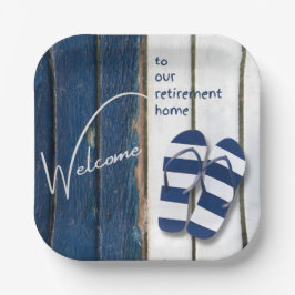 Plato De Papel Welcome to our Retirement Home Beach Themed