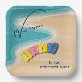 Plato De Papel Welcome to our Retirement Home Beach Themed