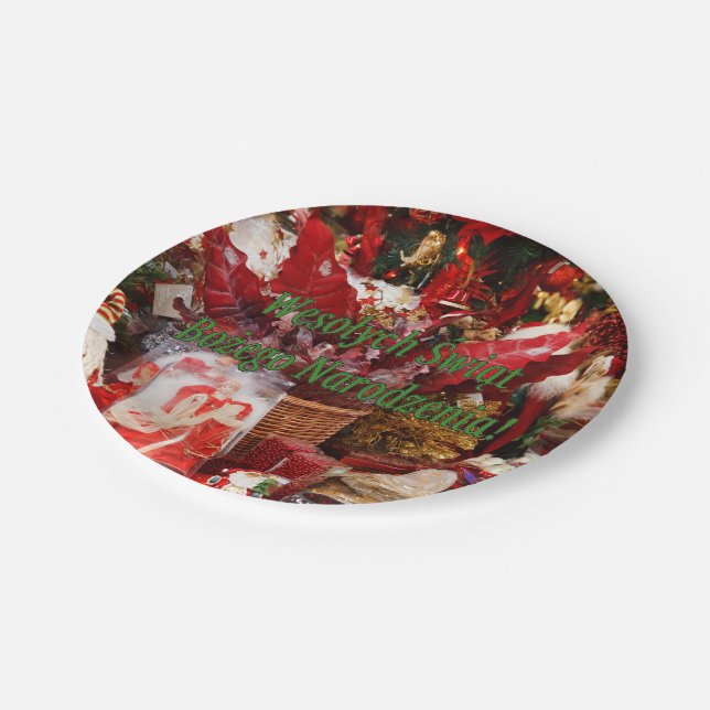Plato De Papel ¡Wesołych Świąt…! Felices Navidad en gf polaco (Angular)