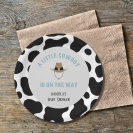 Plato De Papel Western Cowboy Rodeo Cow Print Boy Baby Shower