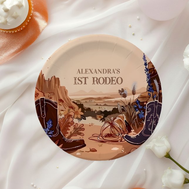 Plato De Papel Western Cowgirl Cowboy First Birthday (Subido por el creador)