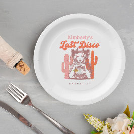 Plato De Papel Western Cowgirl Last Disco Bachelorette Party 