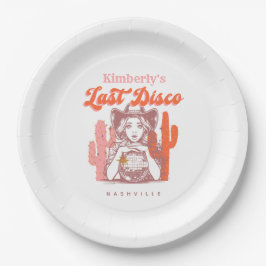 Plato De Papel Western Cowgirl Last Disco Bachelorette Party 