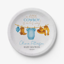 Plato De Papel Western Rodeo Baby Shower Plates for Boys