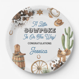 Plato De Papel Western Theme Boy Baby Shower