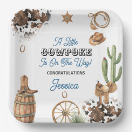Plato De Papel Western Theme Boy Baby Shower