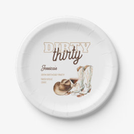 Plato De Papel Western White Dirty Thirty 30th Birthday Party