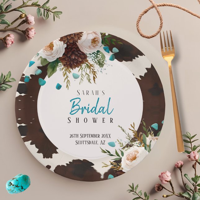 Plato De Papel Western Wildflowers Rustic Boho (Western Wildflowers Rustic Boho Paper Plates)