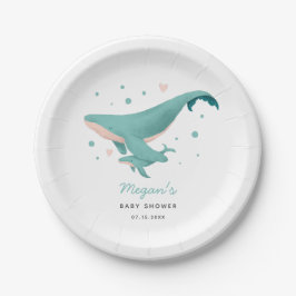 Plato De Papel Whale Boy Baby Shower