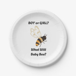 Plato De Papel What Will Baby Bee gender reveal party
