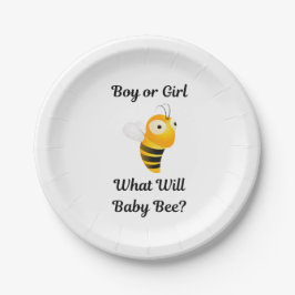 Plato De Papel What Will Baby Bee gender reveal party