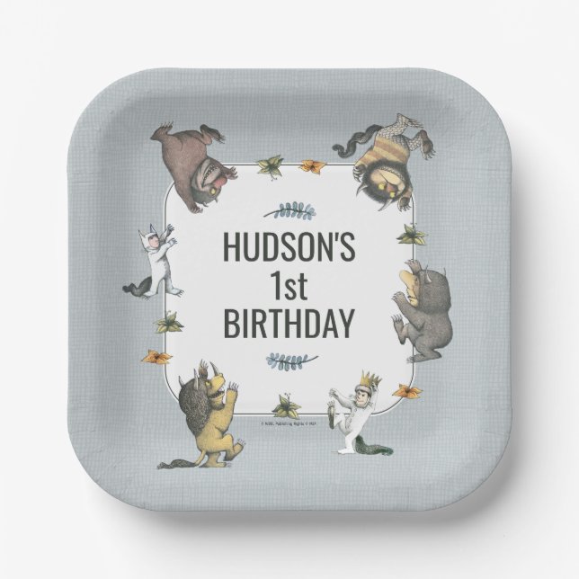 Plato De Papel Where the Wild Things Are Character Birthday (Anverso)