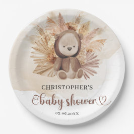 Plato De Papel Whimmys baby bear pampas pasto neutro