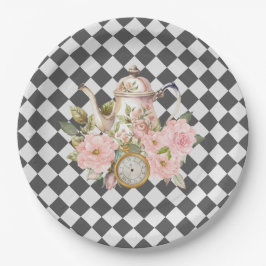 Plato De Papel Whimsical Alice Mad Hatter Wonderland Birthday