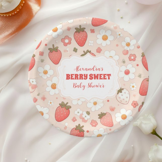 Plato De Papel Whimsical Berry Sweet Pink (Subido por el creador)