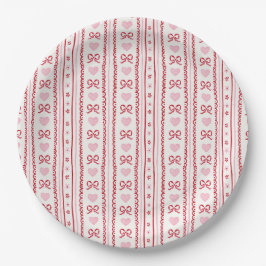 Plato De Papel Whimsical Bow Sweetheart Baby Shower Paper Plate