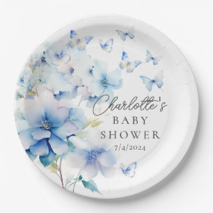 Plato De Papel Whimsical Butterflies Baby Shower