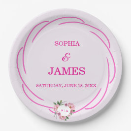 Plato De Papel Whimsical Citrus Pink & flower Wedding  Sign