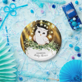 Plato De Papel Whimsical Cute Owl Baby Shower